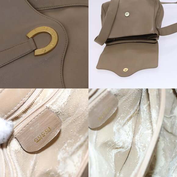 GUCCI Shoulder Bag Leather Beige Gold 001 2113 001 2113 - Picture 11 of 13